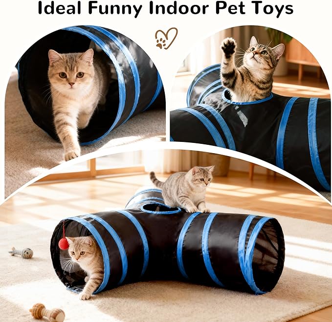 Tempcore Cat Tunnel for Indoor Cats, 3-Way Collapsible Play Tunnel - Image 7