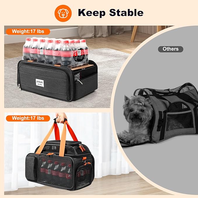 pidipiti 17x12.5x8.5 TSA Approved Expandable pet Carrier - Image 5