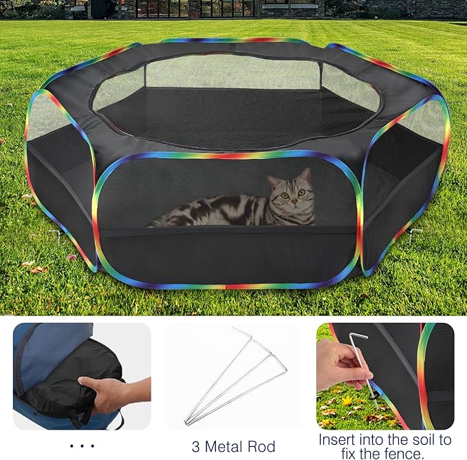 Pawaboo Small Animals Playpen, Waterproof Small Pet Cage Tent - Image 5