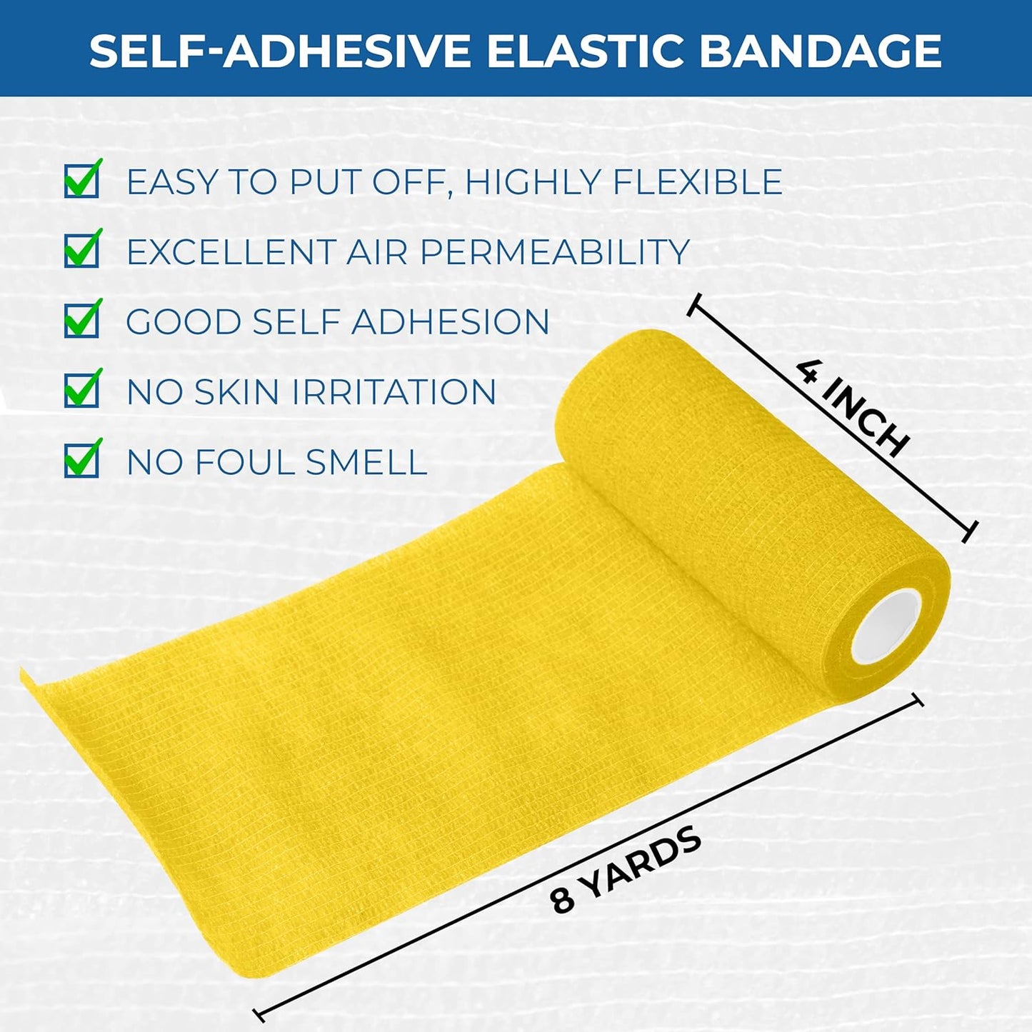 Self Adhesive Bandage Wrap - Pack of 08 Assorted Colors, Non-Woven, Breathable & Water-Resistant Vet Wrap for First Aid, Sports Injury, Body Sprains, & Pets (3 Inch Multicolor - 8 Pack)