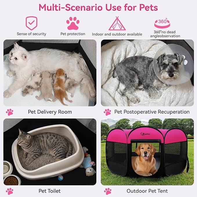 Siedihit Dog Cat Playpen, Large Puppy Pet Playpen, Dog Crate Tent Cage - Image 4