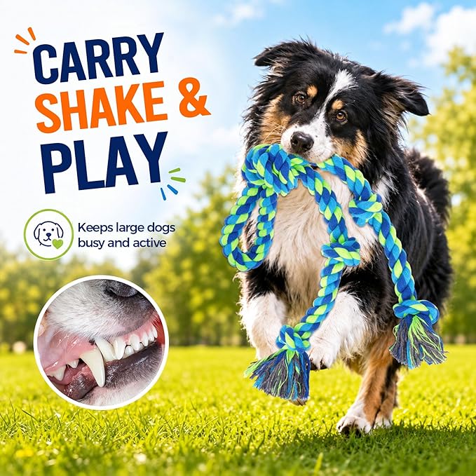 Tough Dog Rope Toys for Aggressive Chewers, Tough Tug of War Dog Toys for Large - Image 4