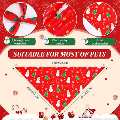 Preboun 50 Pcs Christmas Dog Bandanas Bulk Red and Green Bandanas - Image 3
