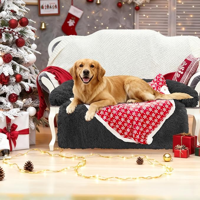 GGIB Calming Dog Bed Christmas Throw Blanket Fluffy Plush Dog Mat Furniture - Image 7