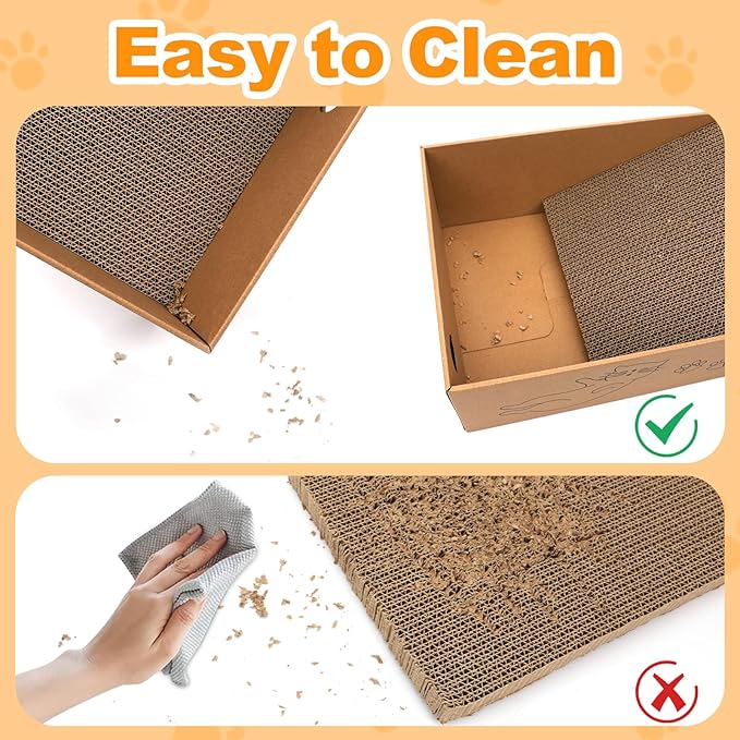 Goosheep 22in L-Shaped Cat Scratcher 2-in1 Scratching Board - Image 3