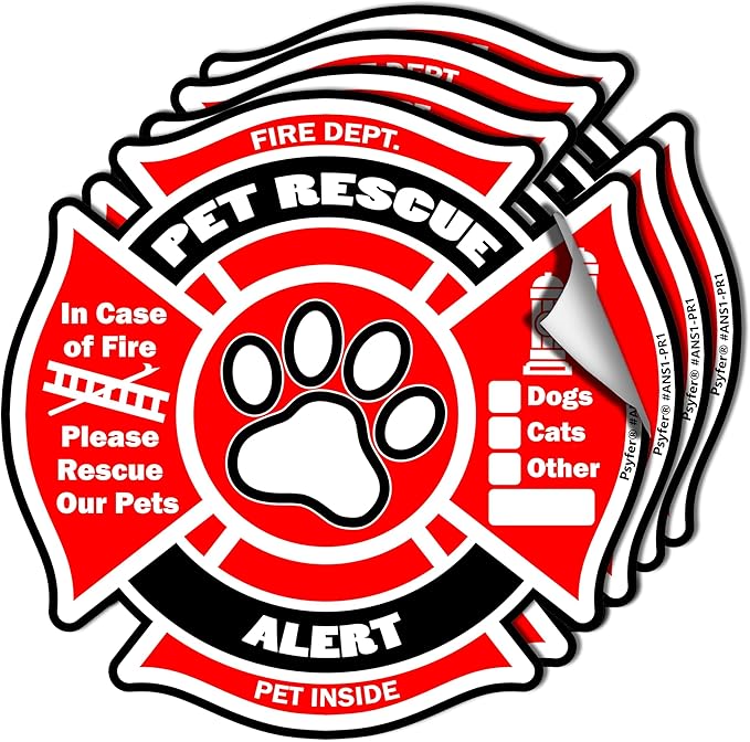 Psyfer® Pet Rescue Alert Fire Safety Stickers by Psyfer