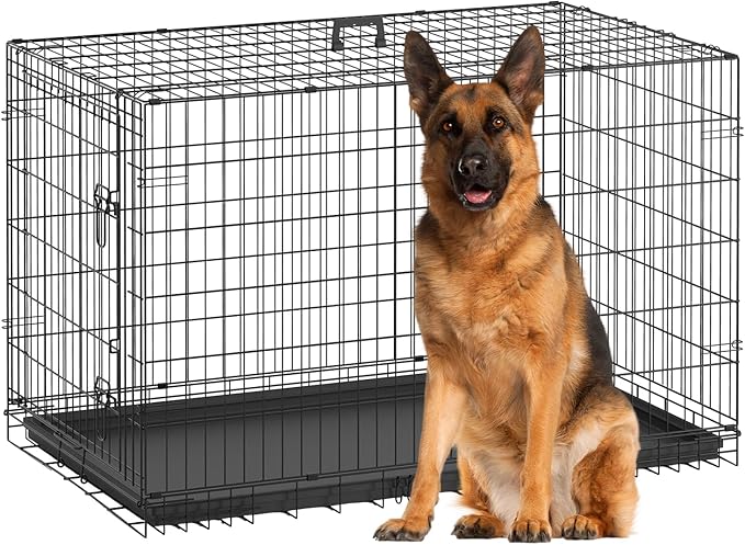 BestPet | Dog Crate | 48" | Black | Foldable Metal Kennel by BestPet