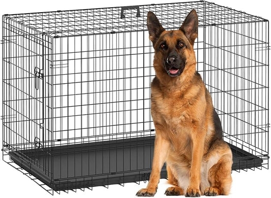 BestPet | Dog Crate | 48" | Black | Foldable Metal Kennel by BestPet