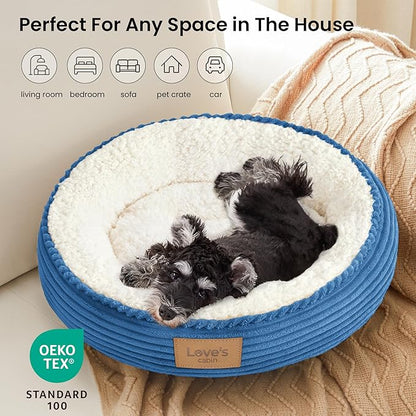 Love's cabin Round Donut Cat and Dog Cushion Bed, 24in Pet Bed - Image 6