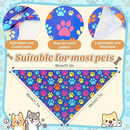 50 Pcs Paw Prints Dog Bandanas Bulk Bone Bandanas - Image 3