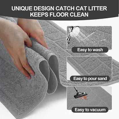 Cat Litter Mat, Litter Trapping Mat Soft on Kitty Paws, Waterproof, Easy Clean - Image 6