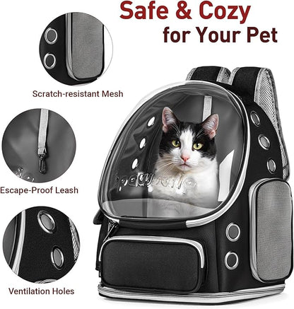 Cat Backpack Carrier with Large Space Bubble Window, Airline Approved - Image 3