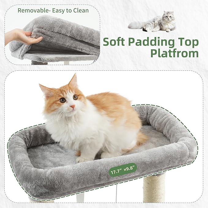 Gitelsnour Cat Tree for Indoor Cats, 55.1 inch Cat Tower - Image 2