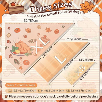 Thanksgiving Dog Bandanas 2 Pack, Fall Dog Bandanas - Image 2