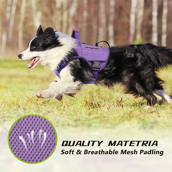 WINGOIN Purple Tactical Dog Harness - Image 3
