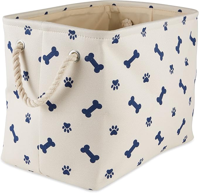 Bone Dry Pet Storage Collection Paw and Bone Print, Small Rectangle, Nautical by BoneDry