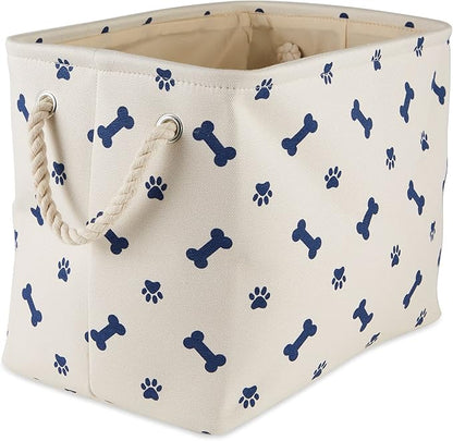 Bone Dry Pet Storage Collection Paw and Bone Print, Small Rectangle, Nautical by BoneDry