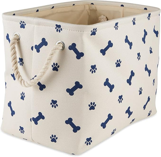 Bone Dry Pet Storage Collection Paw and Bone Print, Small Rectangle, Nautical by BoneDry