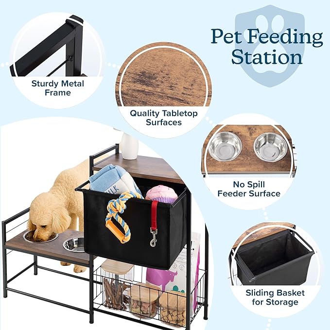 Elevated Dog Bowls with Storage - Image 4