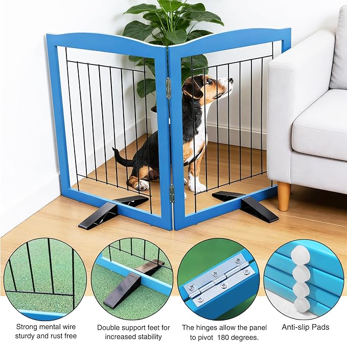 ZJSF Freestanding Dog Fence Indoor, Foldable Dog Gate - Image 5