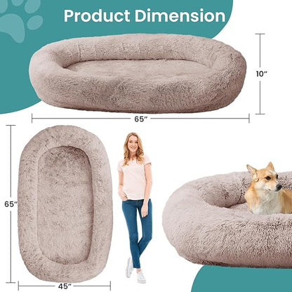 JOLLYVOGUE Human Dog Bed for Adults and Pets, Ultra-Soft Plush Giant Dog Bed - Image 4