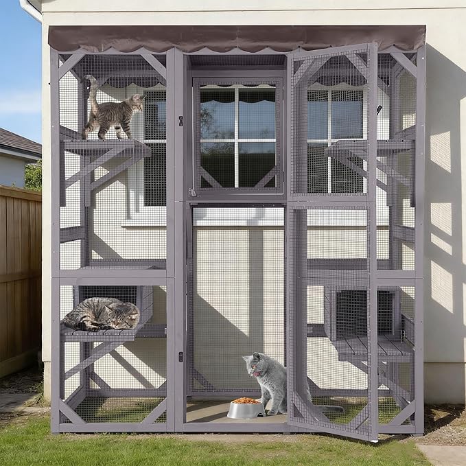 Aivituvin Catio Cat Enclosure Large Window Cat House by Aivituvin
