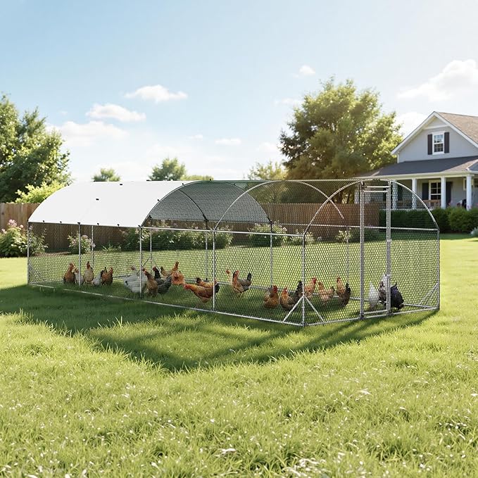 VEVOR Large Metal Chicken Coop, Walk-in Chicken Run House - Image 8
