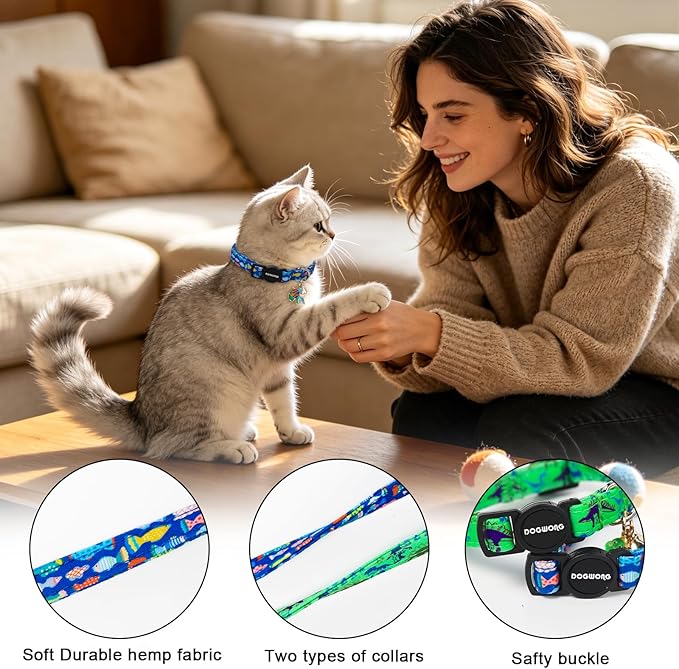 2 Pack Cotton Kitten Collars - Image 2