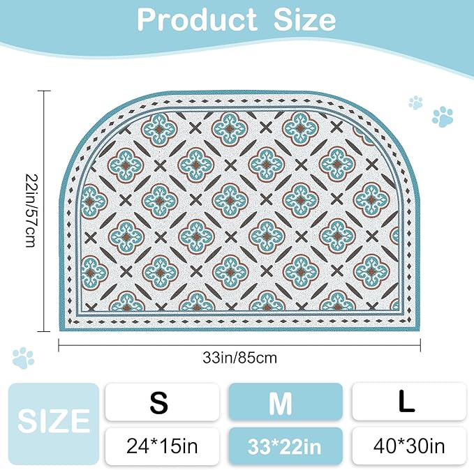 Glittme 33"X22" Arch Shape Cat Litter Mat Trapping Pad Soft Loop-Mesh Litter - Image 7