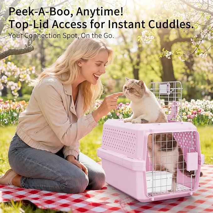 RIZZARI Portable Cat Carrier for Small Cats & Dogs:Secure Hard-Sided Pet Carrier - Image 6