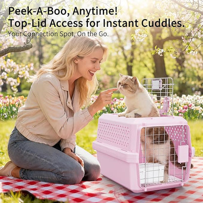 RIZZARI Portable Cat Carrier for Small Cats & Dogs:Secure Hard-Sided Pet Carrier - Image 6