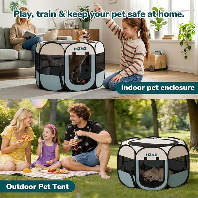 Dog Cat Playpen, Portable Small Animal Playpen Crate Indoor - Image 5