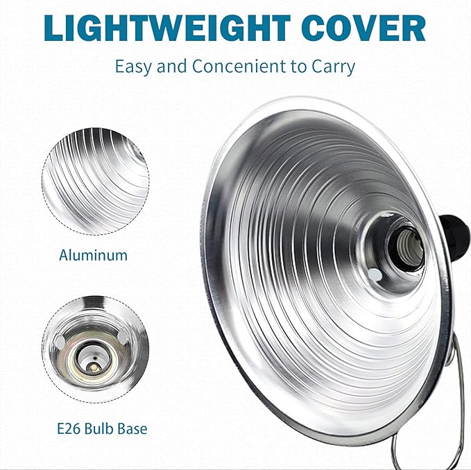 EP Clamp Lamp Light with Detachable 8.5 Inch Aluminum Reflector, 150 Watt E26 - Image 4