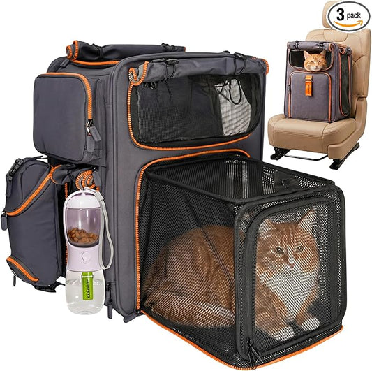Premium Expandable Cat Carrier Backpack by WHEREPETSAREFAMILY