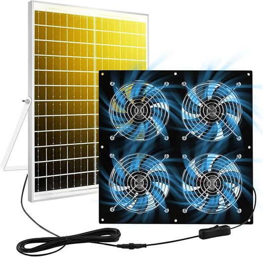 Solar Exhaust Fan for Chicken Coop & Powered Fan by HNRLOY