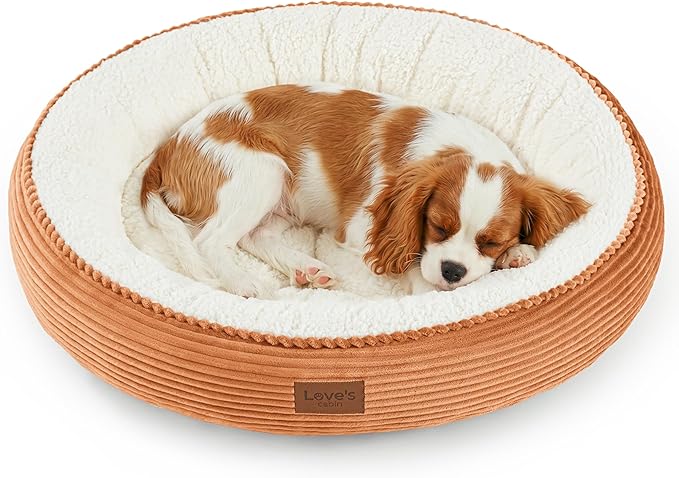 Love's cabin Round Donut Cat and Dog Cushion Bed, 30in Pet Bed by Lovescabin