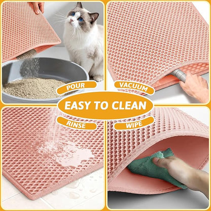 Pieviev Cat Litter Mat Double Layer Waterproof Urine Proof Trapping Mat 1 Pack) - Image 6