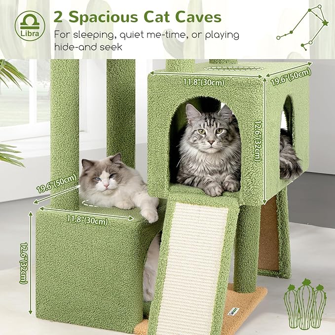 Globlazer Heavy Duty Cat Tree 78 inch Sturdy Cactus Cat Tower - Image 3