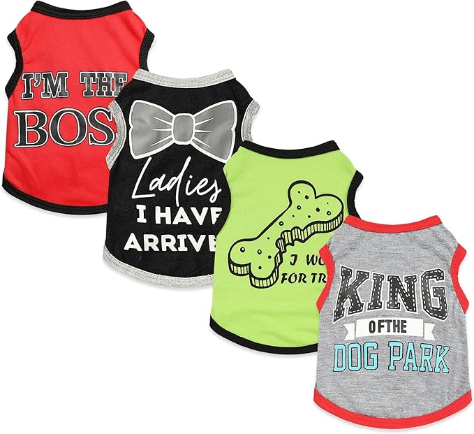 4 Pieces Dog Clothes for Small Dogs Girl Boy Summer Puppy Clothes for Chihuahua - Image 8