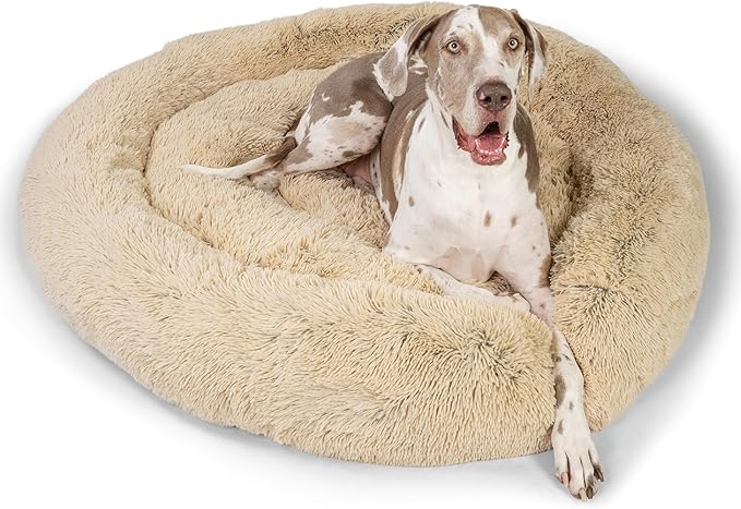 Best Friends by Sheri The Original Calming Donut Dog Bed – Washable Plush Pet by BestFriendsbySheri