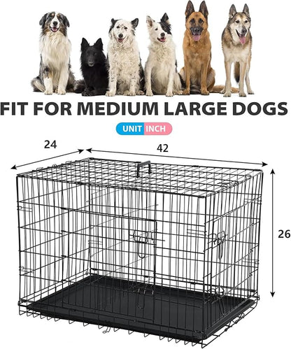 BestPet | 42" Dog Crate | Black | Foldable Metal Kennel - Image 7