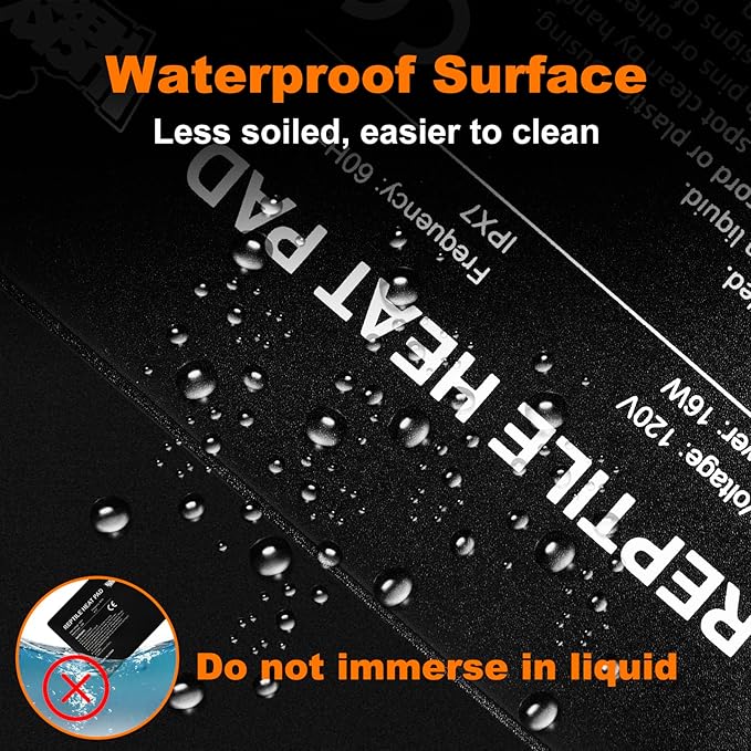 LUCKY HERP Reptile Heat Pad 8x12 Inch 16W Under Tank Terrarium Heating Mat - Image 3