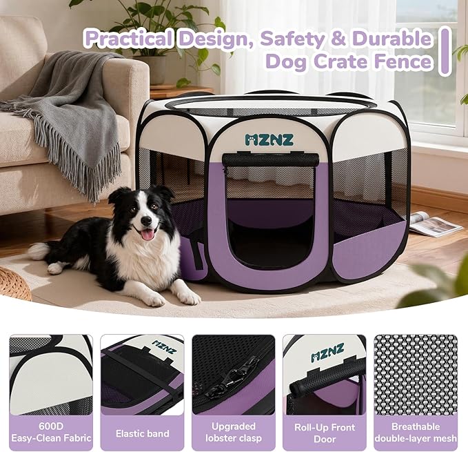 Dog Playpen, Portable Puppy Pet Crate Indoors - Image 7