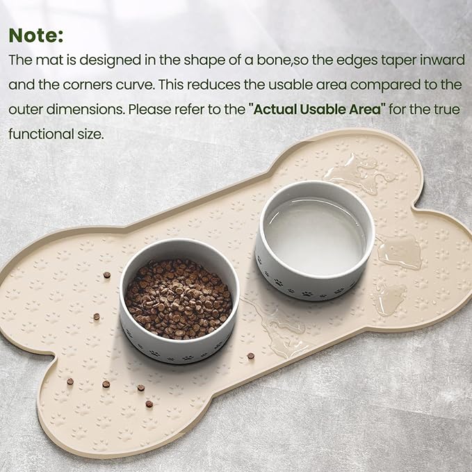 PWTAA Dog Food Mat Anti-Slip Silicone Dog Bowl Mat Thicker Pet Placemat - Image 4