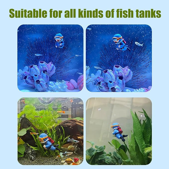 2-Pack Tank Decorations, Cute Little Diver, Aquarium Decoration Accessories - Image 5