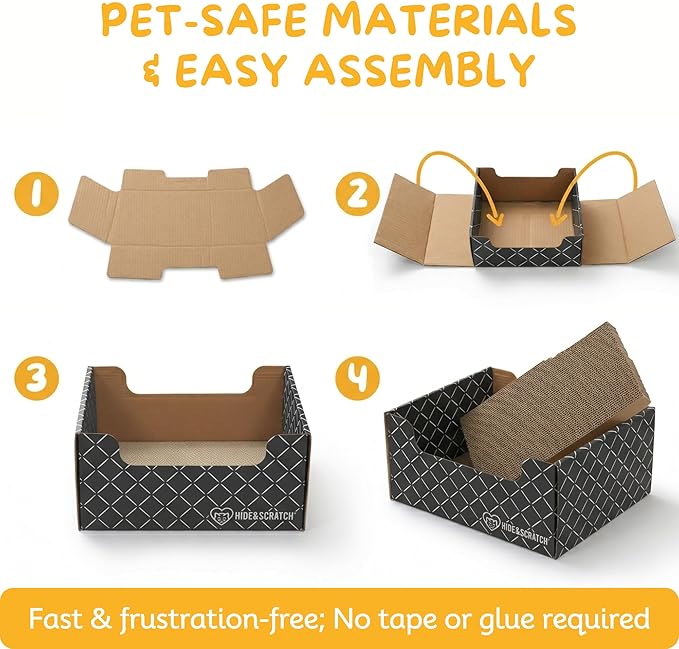 Hide & Scratch Cardboard Cat Scratcher Box & Bed - Image 9