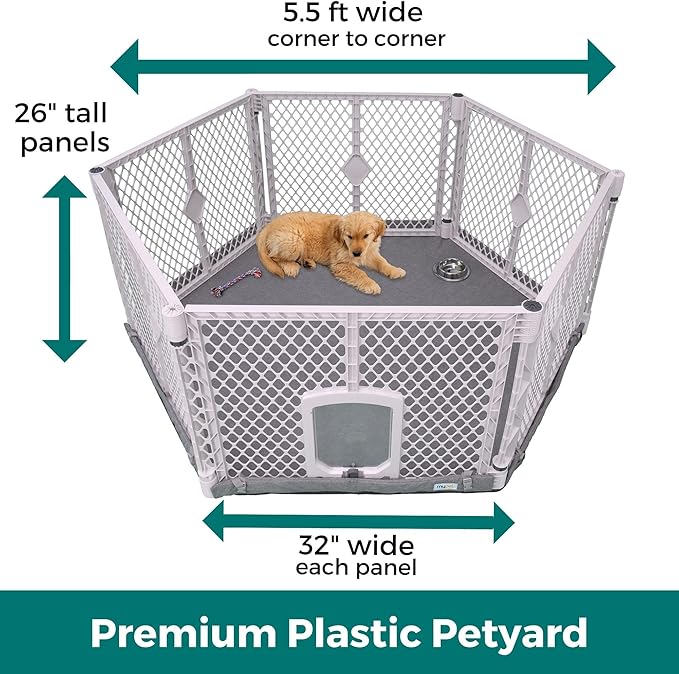 MyPet Petyard Protect Bundle: Freestanding 6-Panel Light Gray Pet Yard - Image 5