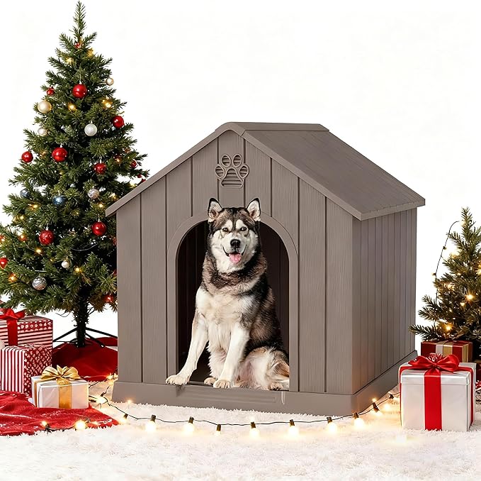 Fancyango Large Dog House Outdoor Indoor, Sturdy Plastic Waterproof Doghouse - Image 2