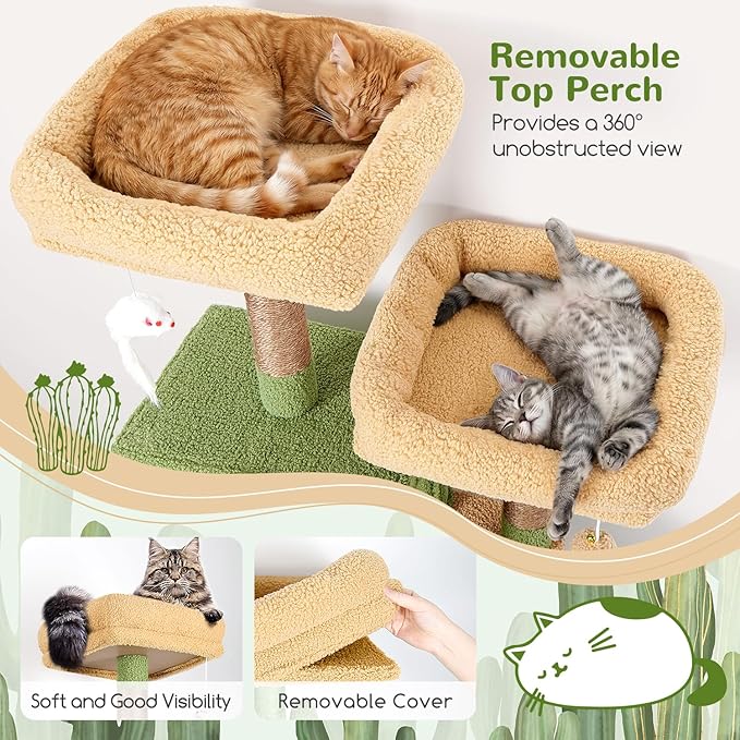 Globlazer Cactus Cat Tree Tall, 71 inches Cat Tower - Image 2