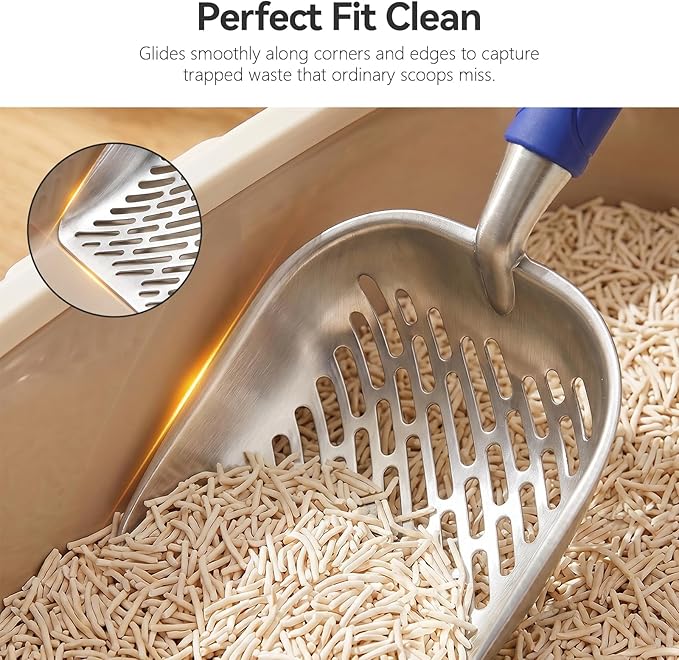 Cat Litter Scoop, Kitty Metal Scooper, Heavy Duty Aluminum Deep Sifter - Image 6